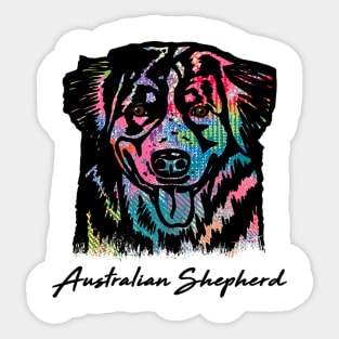 Australian Shepherd Dog - Tie Dye Color Sticker